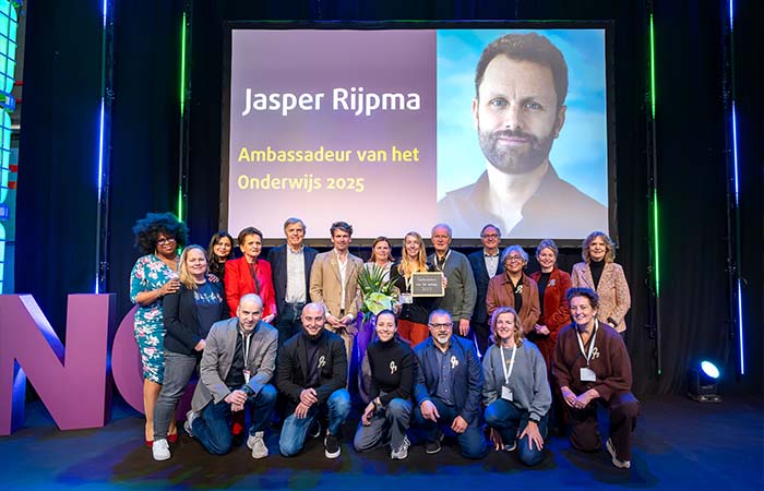 Leraar Jasper Rijpma wint Onderwijs Ambassadeurs Award op NOT